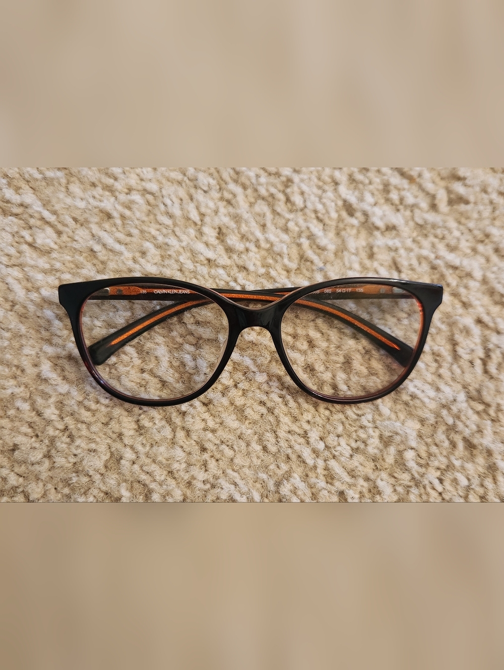 Calvin Klein Jeans Eyeglasses Frame CKJ305 062 Crystal Black Purple Frames Only